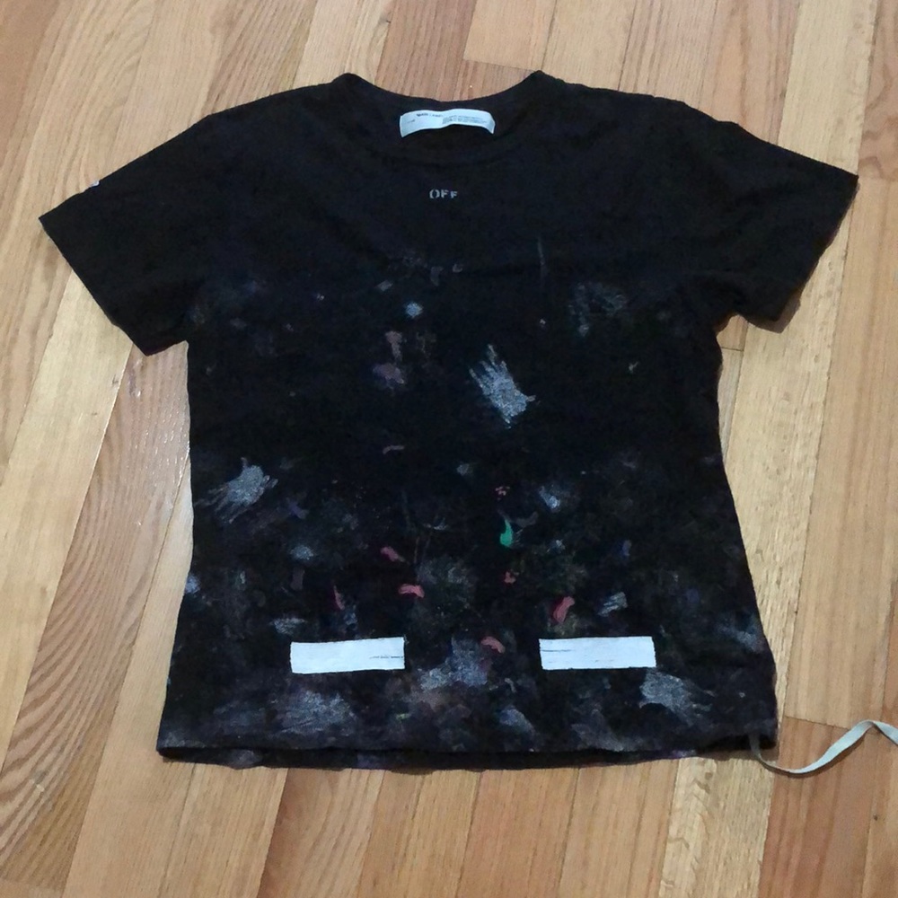 Rare Off - white c/o Virgil abloh painted tshirt
